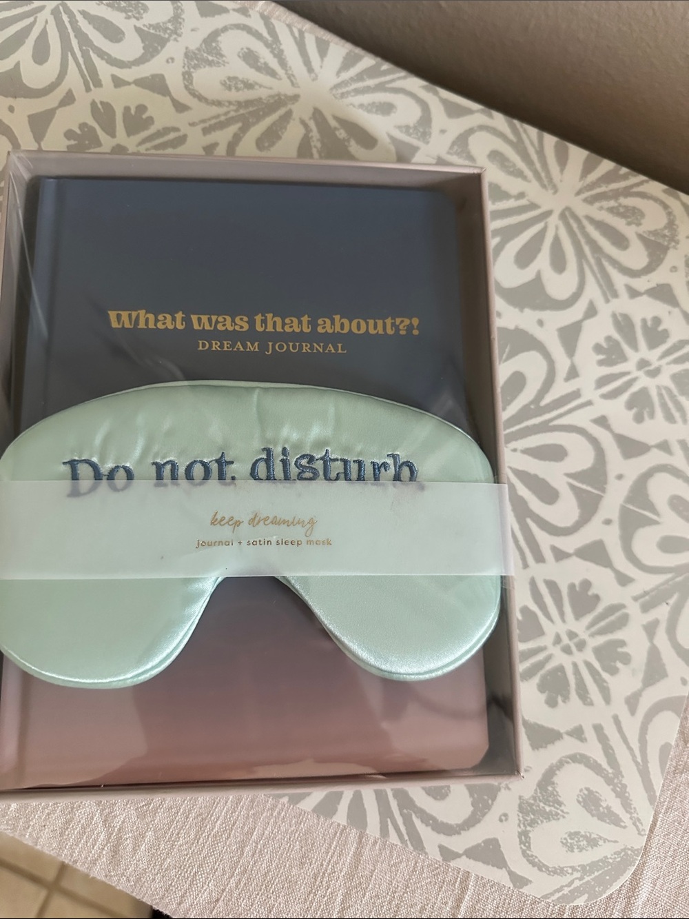 Dream Journal & Satin Sleep Mask Set - New in box